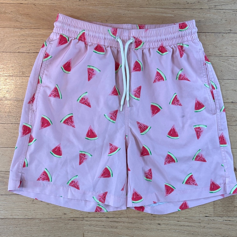 Men's Pink Watermelon Print Swim Shorts